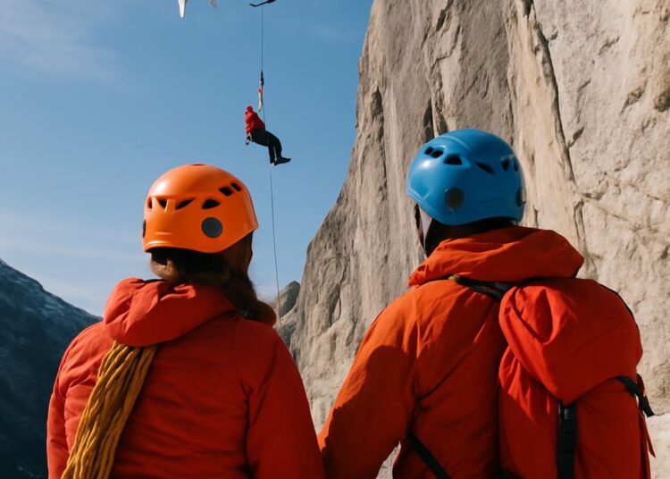 Un couple d'alpinistes attend des secours : douze heures de suspense pour le mari en suspension.