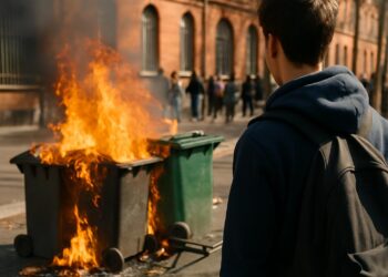 Incendie de poubelles à Toulouse : un lycéen devant la justice après des troubles.