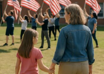 Encouragée par sa fille, elle rejoint l'école des porte-drapeaux.