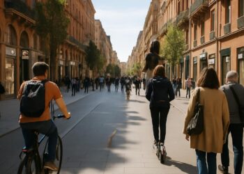 Rue d'Alsace-Lorraine à Toulouse : la cohabitation entre usagers est risquée.