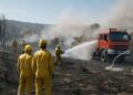 Incendie maîtrisé après avoir ravagé 65 hectares, les secours sont actifs.